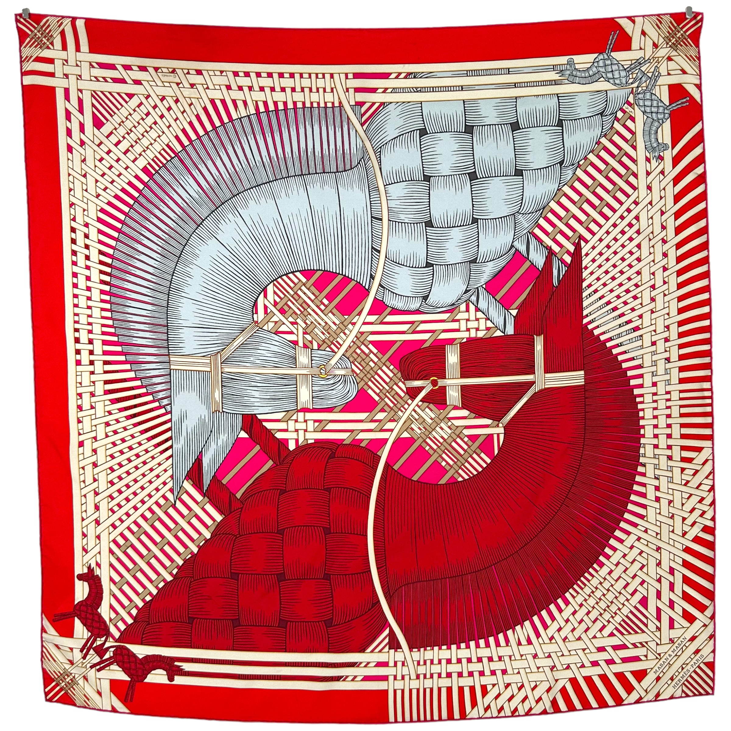 MASAN & MASAN by Terawat Teankaprasith - Hermès scarf 90cm - 100% silk - red
