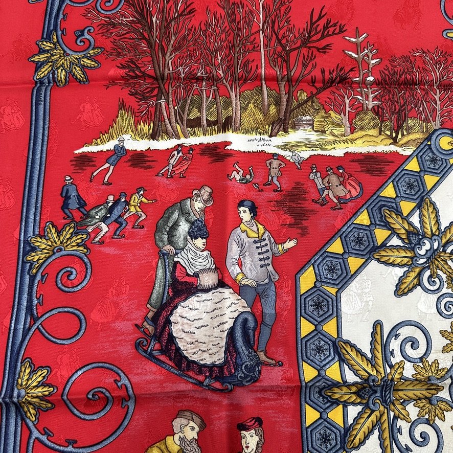carre foulad hermes Joies d hiver rouge