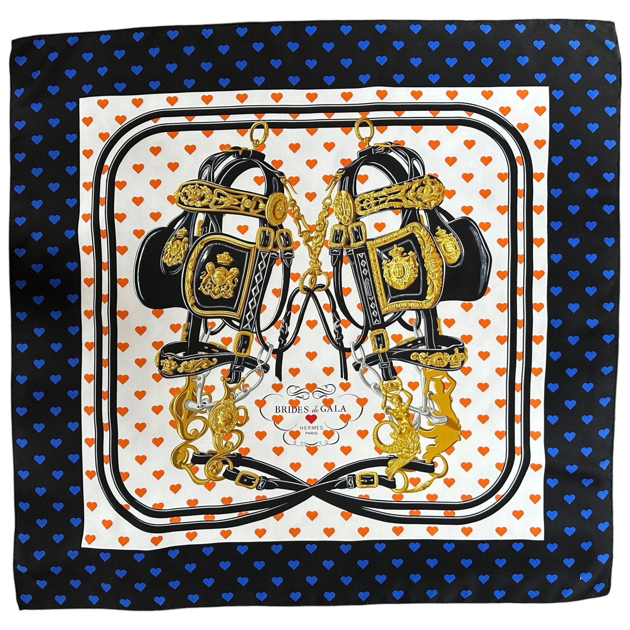 carre hermes marine blanc et orange