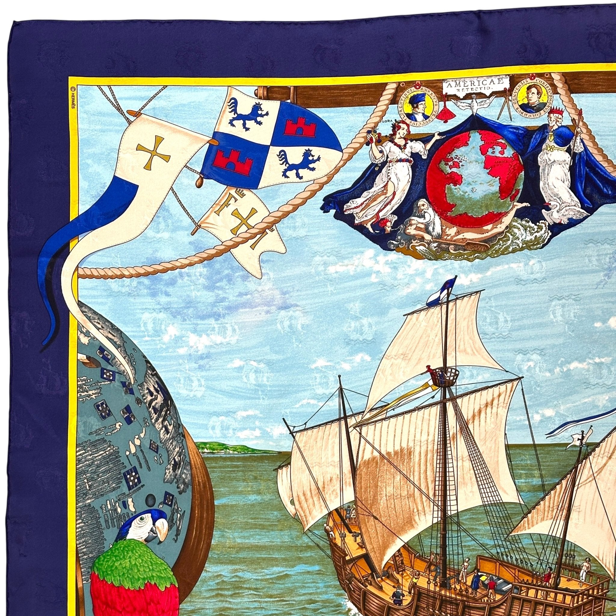 foulard hermes christophe colomb entourage marine