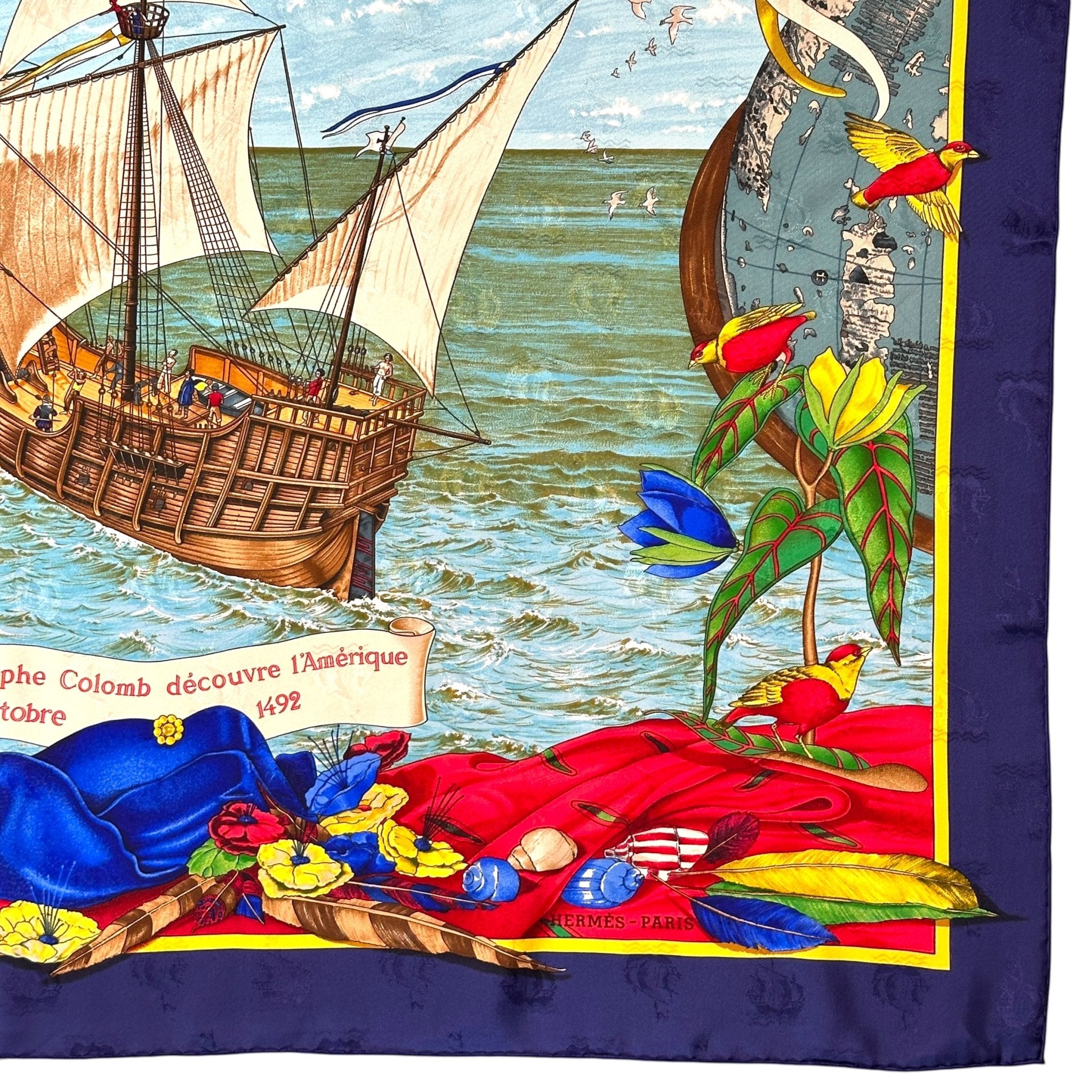 foulard hermes christophe colomb signature hermes paris