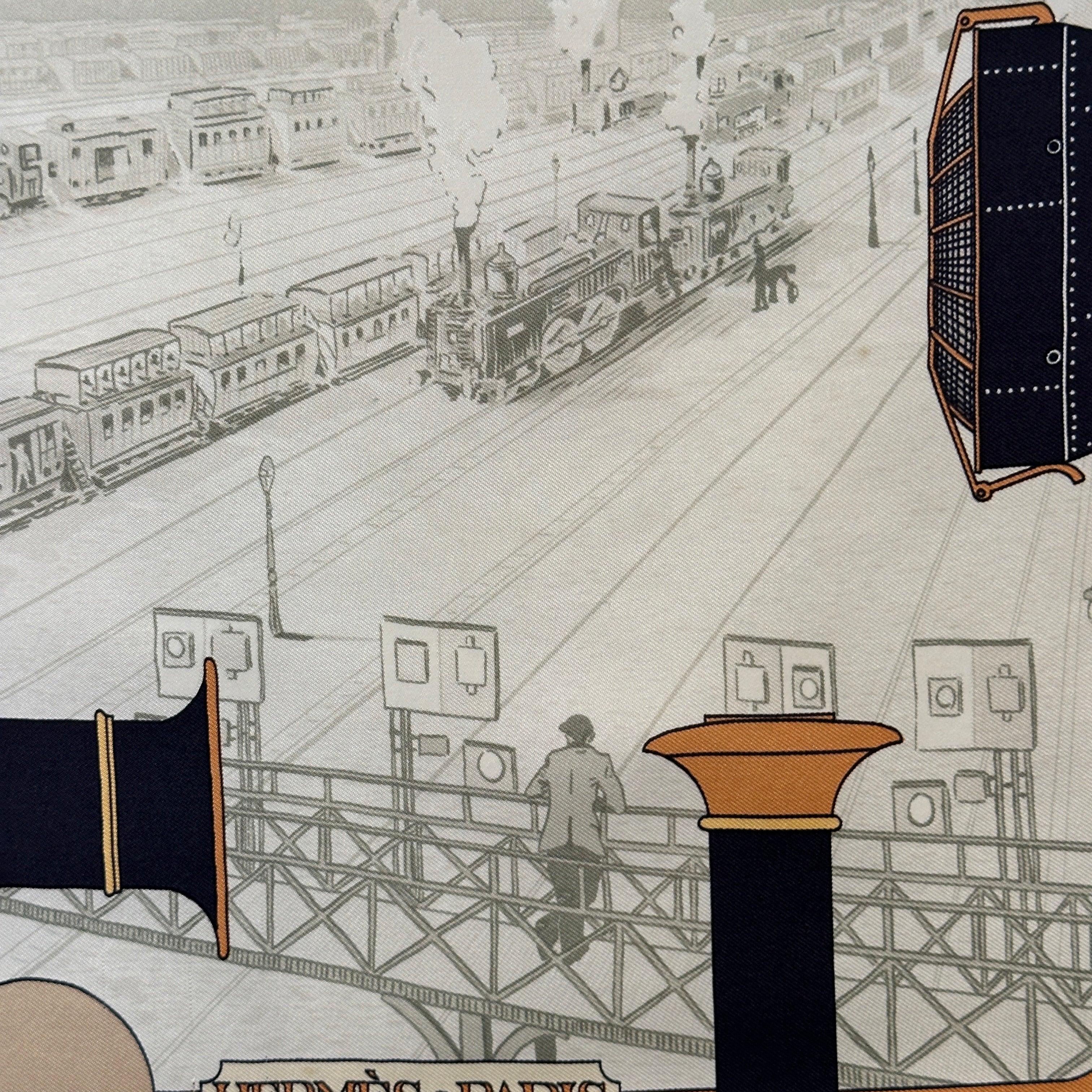 dessin central du foulard hermès