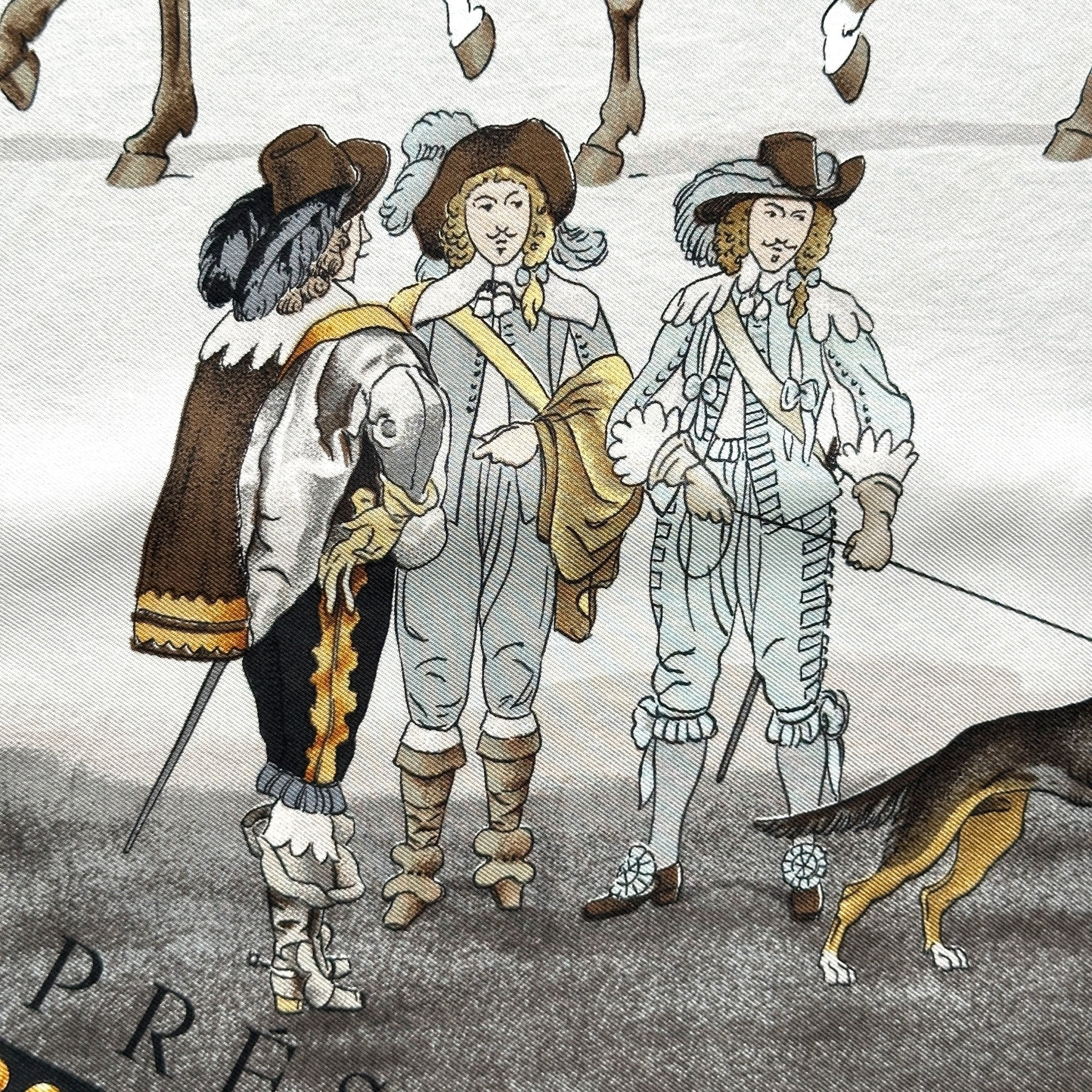 Détail de rois hommes en habits du 18eme siècle