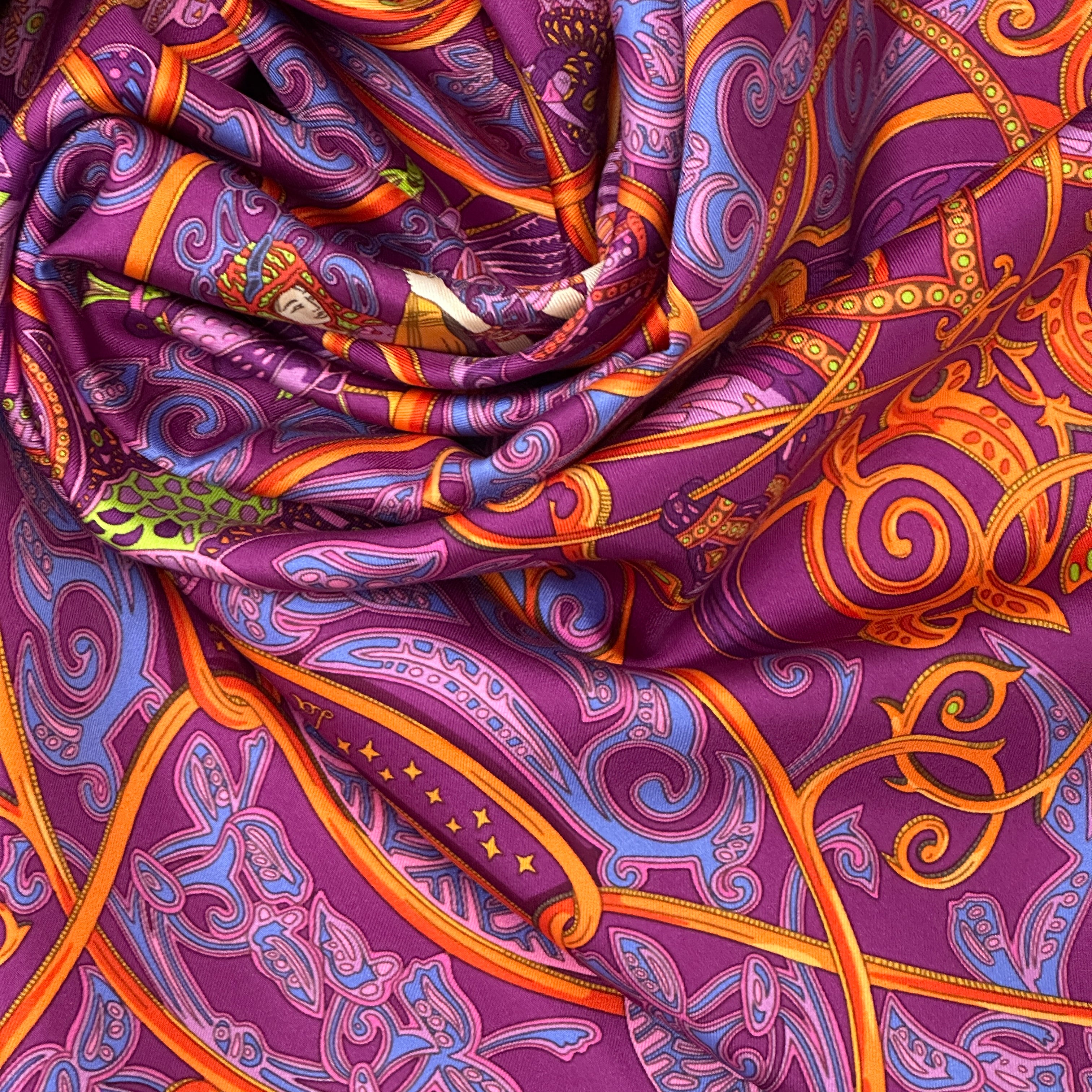 foulard carré hermès 90 cm la charmante aux animaux 