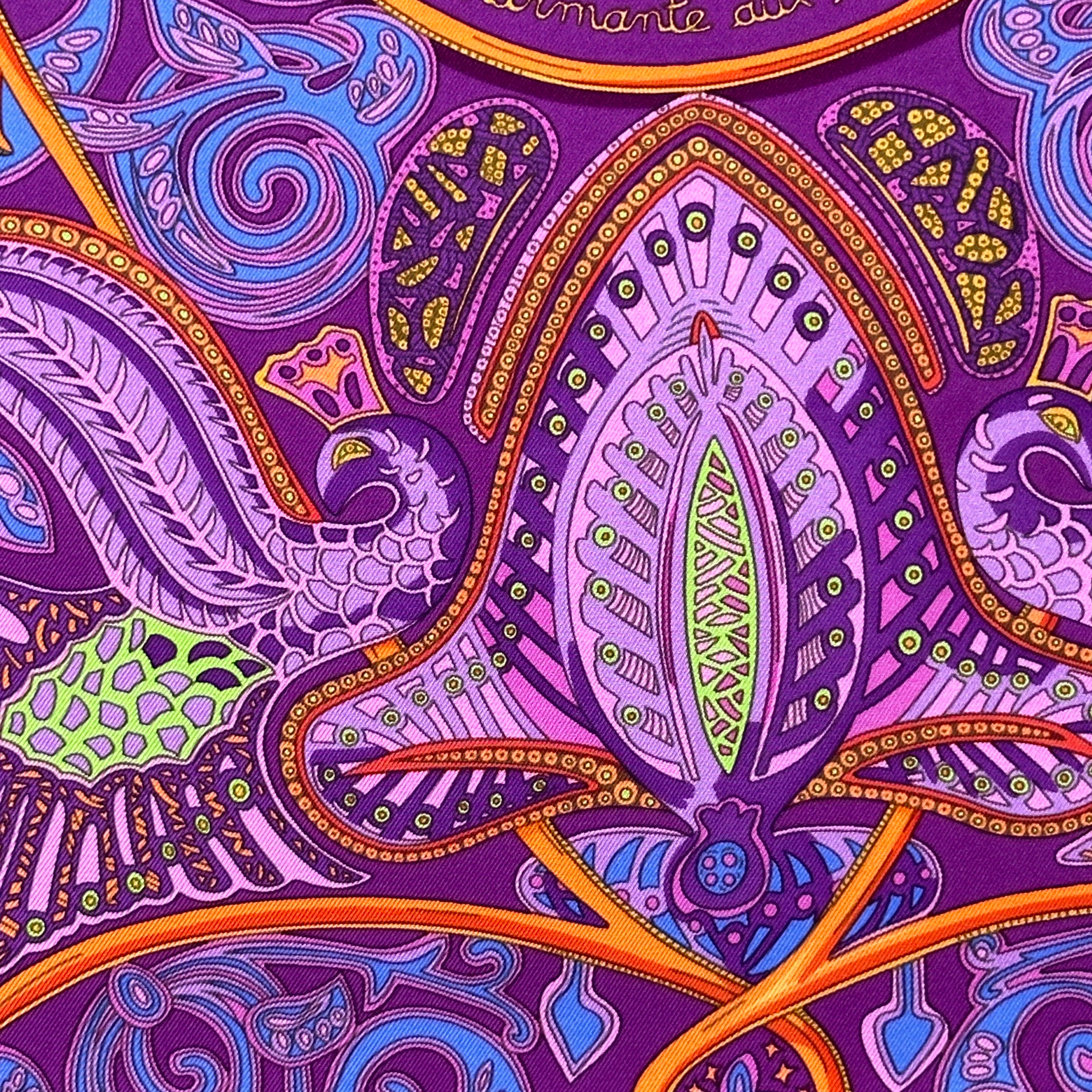 foulard carré hermès 90 cm la charmante aux animaux 