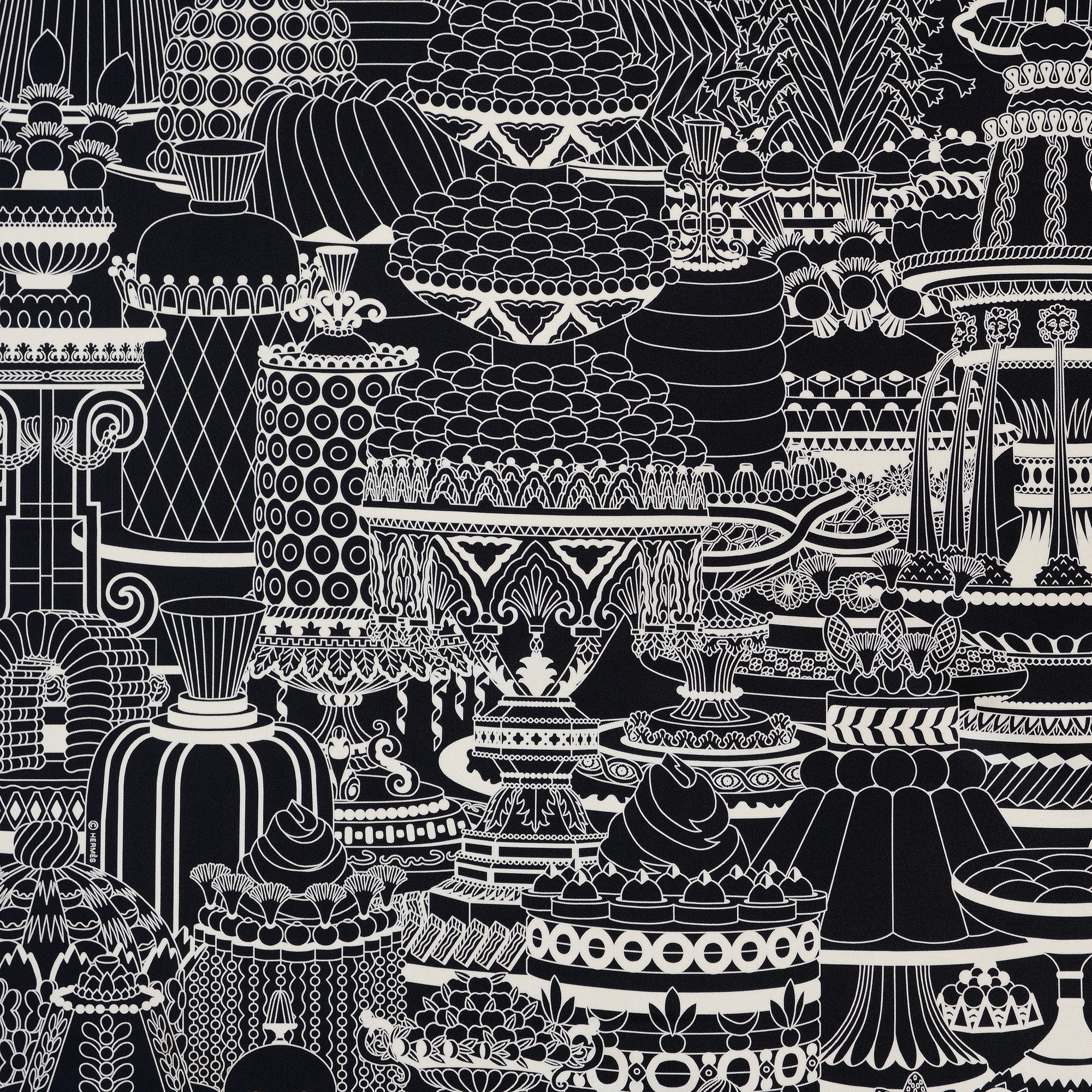 Réinterprétation des croquis de Jules Gouffé par Pierre Marie sur un foulard Hermès d'exception