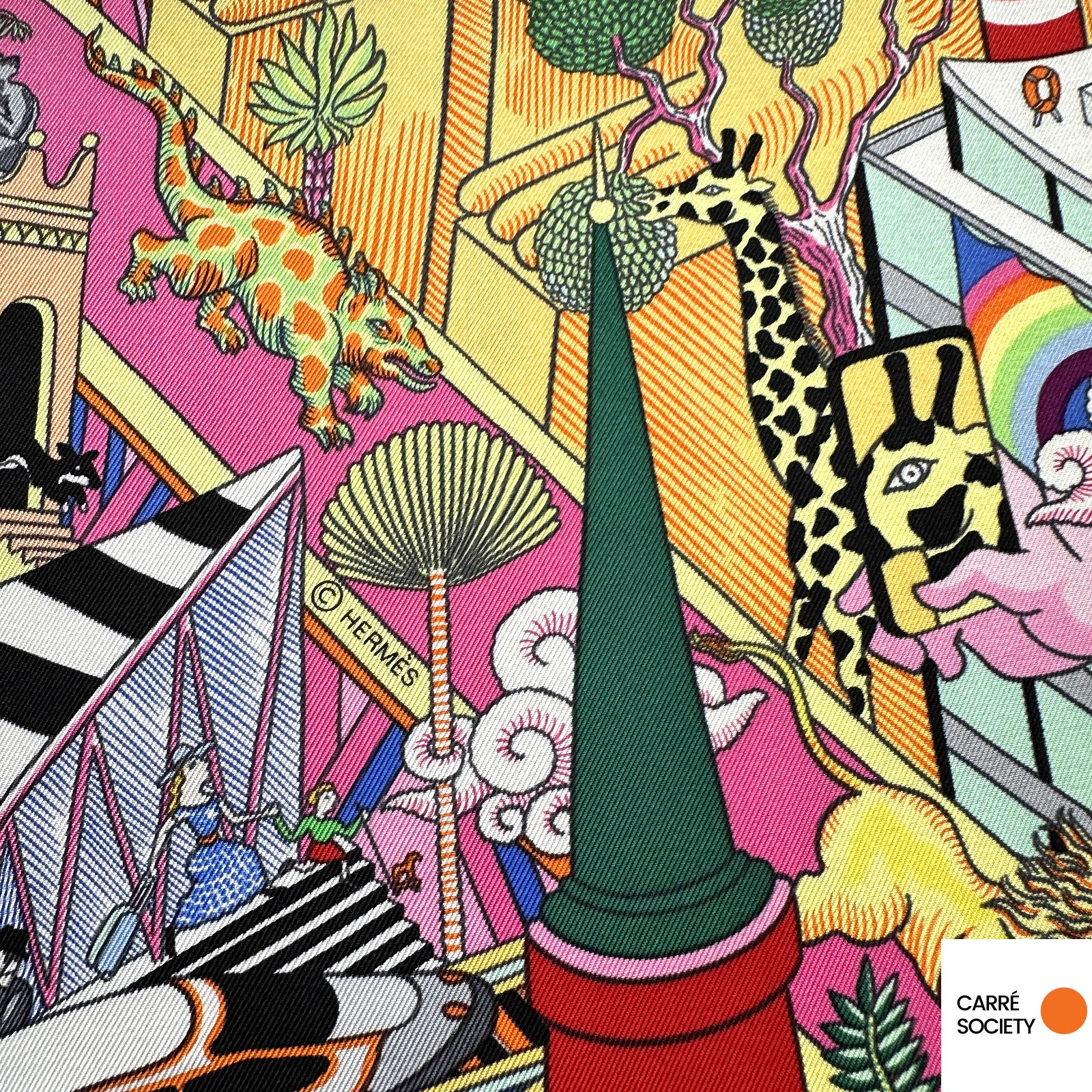 zoom sur logo de copyright Hermès inséré dans le dessin 