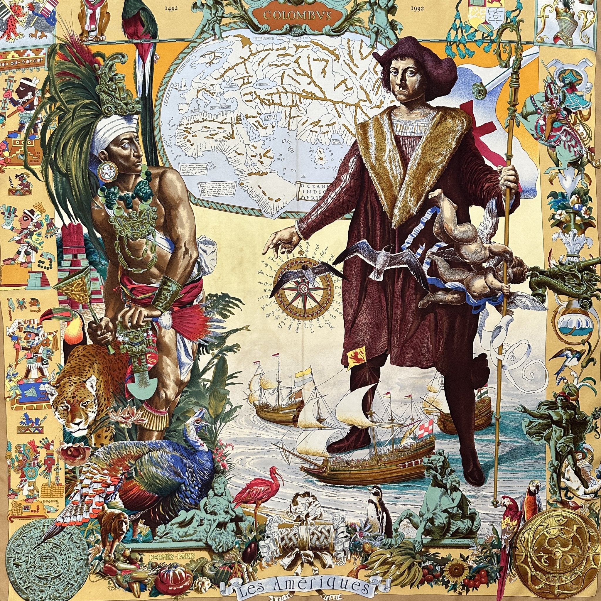 Hermès scarf The Americas by Kermit Oliver